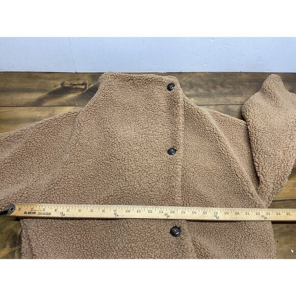 Free People We The Free Izzy Wrap Teddy Coat In Sand Size Small Tan Faux Sherpa - Picture 7 of 13